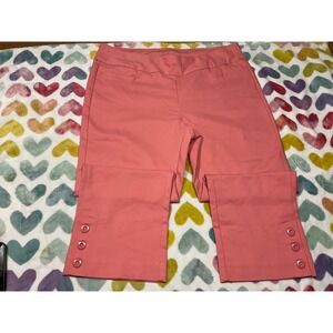Christopher and Banks Signature Slimming Coral Button Accent Pants